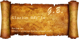 Glazius Béla névjegykártya